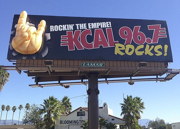 ADVERTISING: Catch KCal 96.7′s award-winning billboard on the I-10