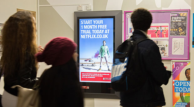 Netflix engages students in socially enabled DOOH campaign